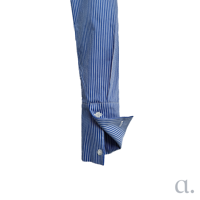 Betty Sleeves | Blue Stripe Cotton
