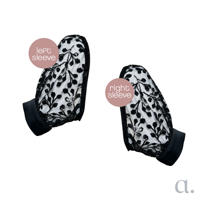 Celine Sleeves | Black Lace Sequin