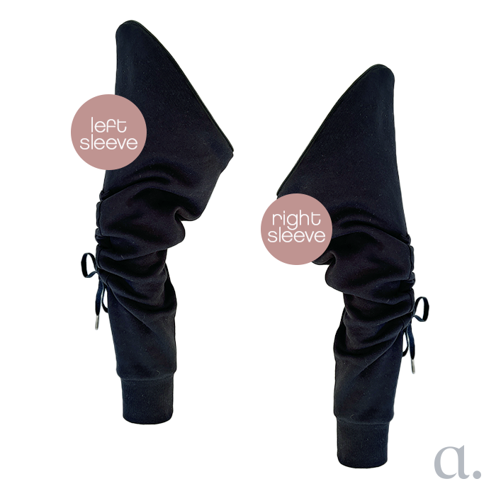 Margot Sleeves | Organic Black Fleece