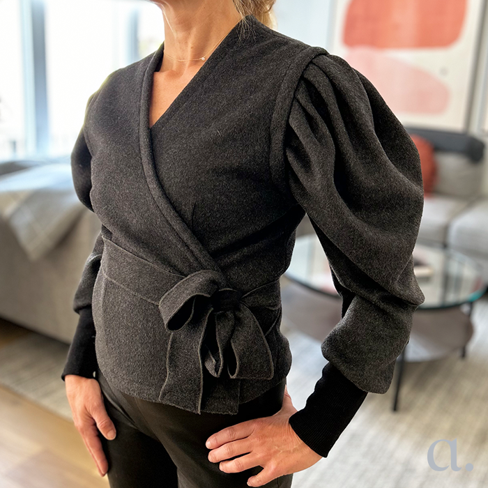 Paris Wrap Jacket | Gray Wool | 3pc Sample Sale