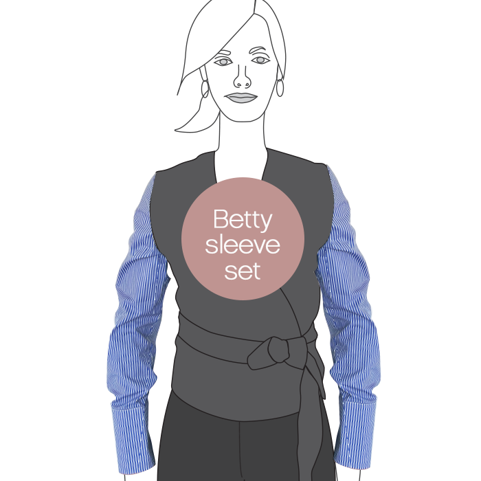 Betty Sleeves | Blue Stripe Cotton