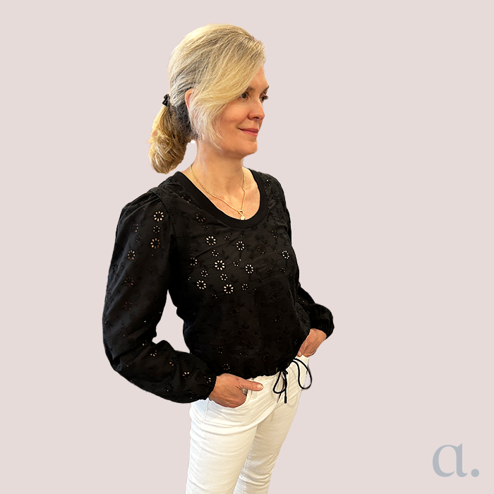 Lily Vest | Black Eyelet