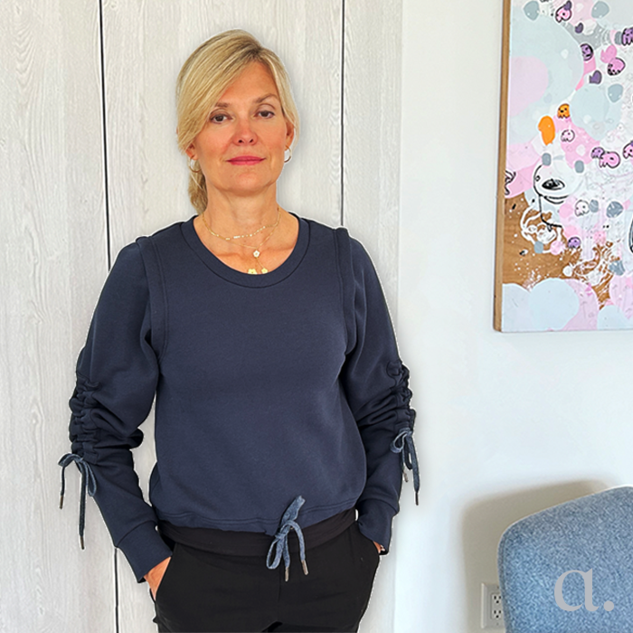Margot Sleeves | Organic Blue Fleece
