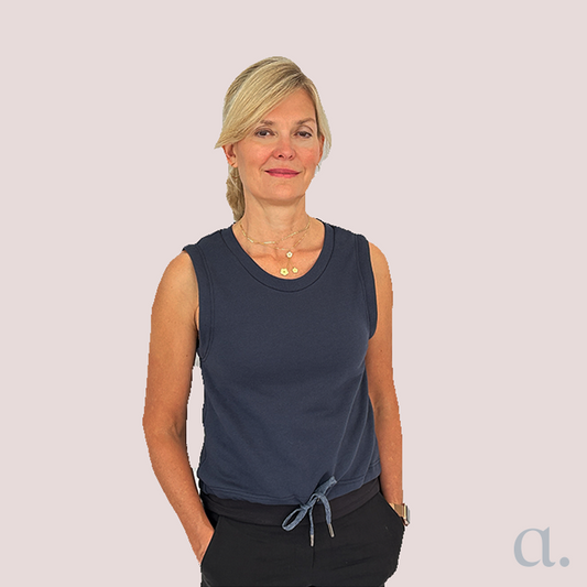 Lily Vest | Organic Blue Fleece