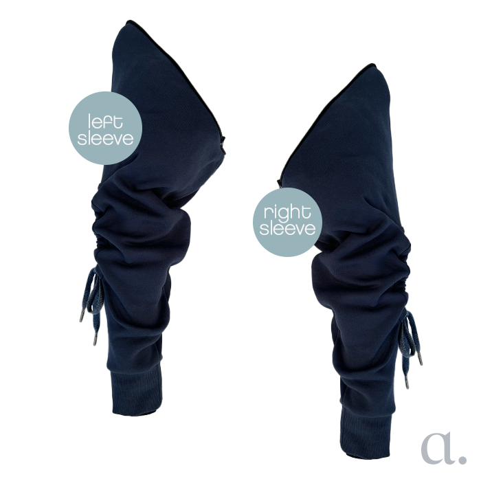Margot Sleeves | Organic Blue Fleece
