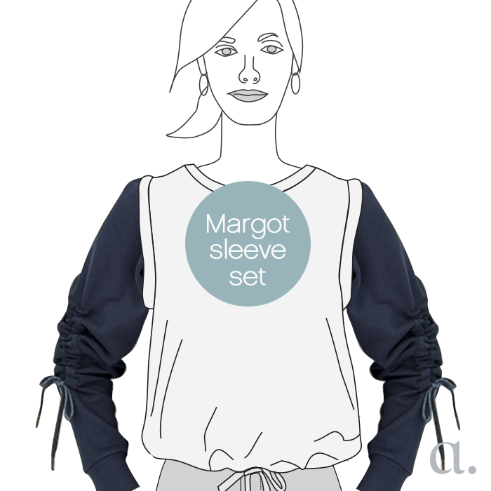 Margot Sleeves | Organic Blue Fleece