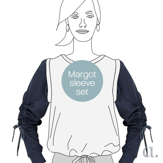 Margot Sleeves | Organic Blue Fleece