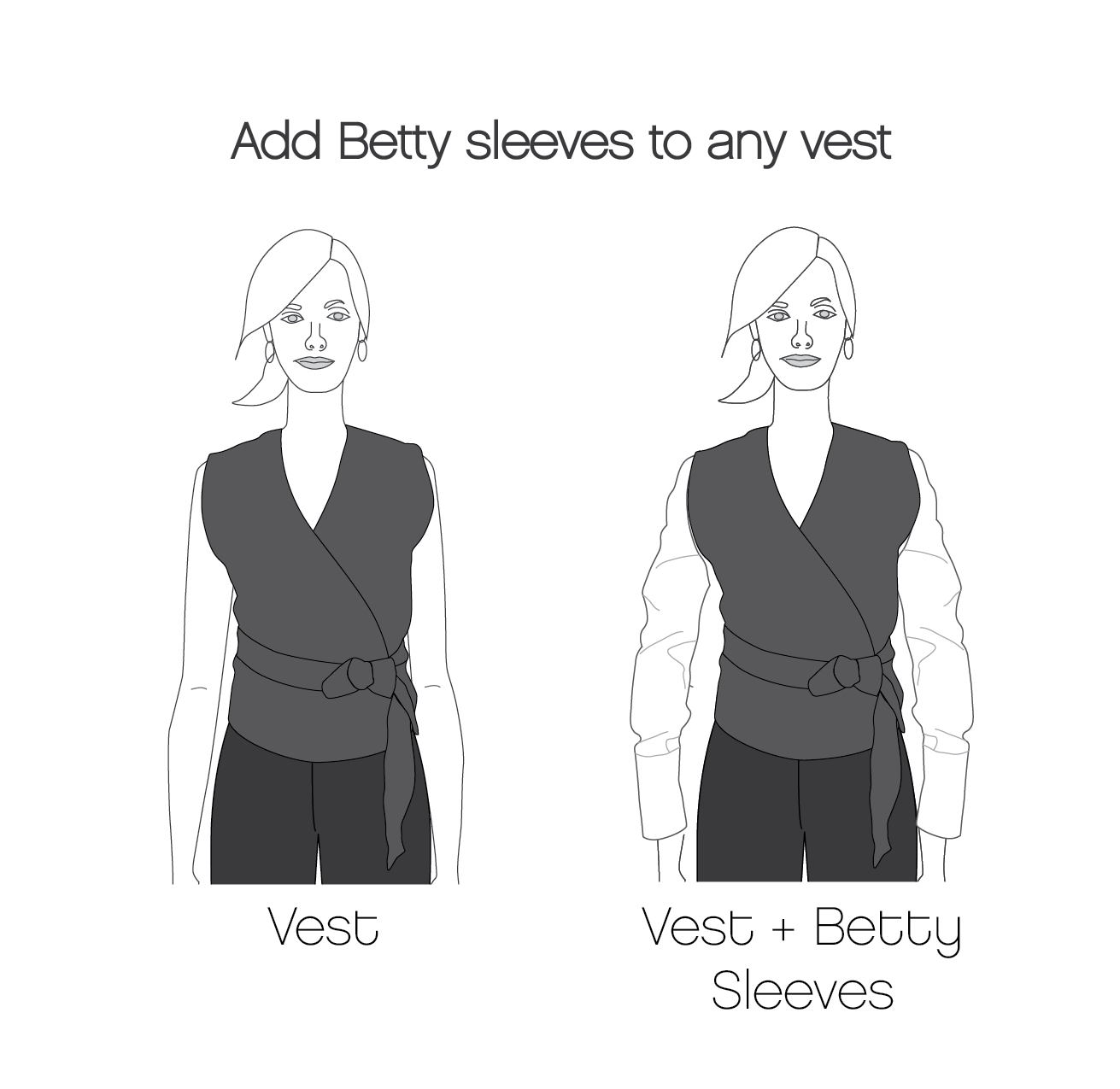Betty Sleeves | Blue Stripe Cotton