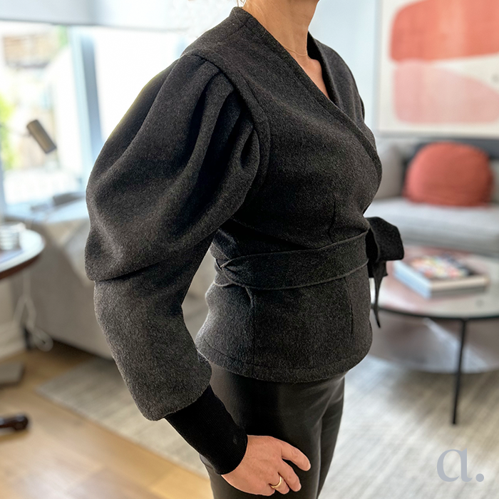 Paris Wrap Jacket | Gray Wool | 3pc Sample Sale